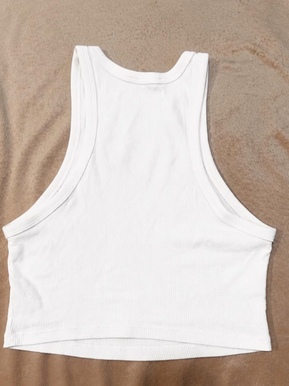 Zara Cropped Ribbed High-Neck Top - White - Picture 2 of 2